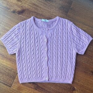 TALULAH Lilac Short Sleeve Cardigan